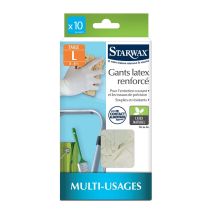 Sachet de 10 gants latex renforcés - taille l